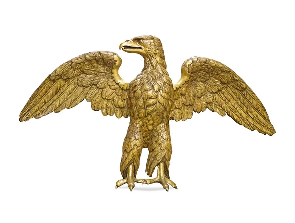 Goldener Wappenadler Isoliert Auf Weißem Hintergrund Design Element Mit Clipping — Stockfoto