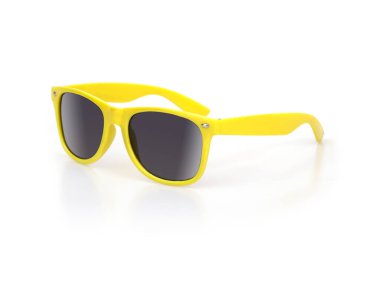 Bir portreye başvurmak için beyaz arkaplanda izole edilmiş güneş gözlükleri