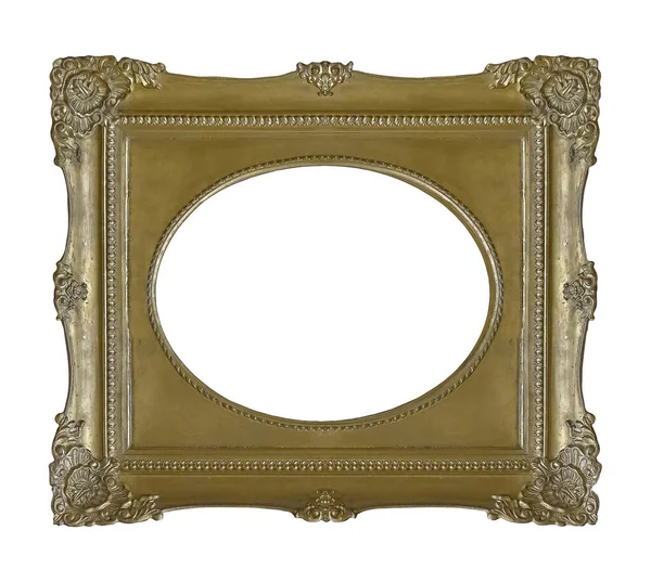 Golden Frame Paintings Mirrors Photo Isolated White Background Design Element — Stock Photo, Image