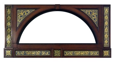 Tablolar, aynalar veya beyaz arka planda izole edilmiş fotoğraf için altın çerçeve. Kırpma yolu ile tasarım ögesi