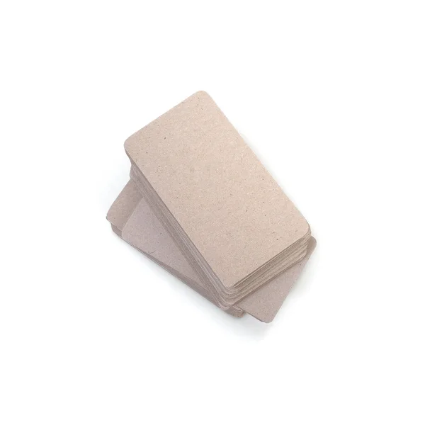 Modello Carte Kraft Paper Aziendali Isolate Sfondo Bianco Dimostrare Design — Foto Stock