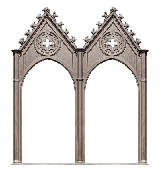 Dvojitý Stříbrný Gotický Rám Diptych Pro Obrazy Zrcadla Nebo Fotografie — Stock fotografie