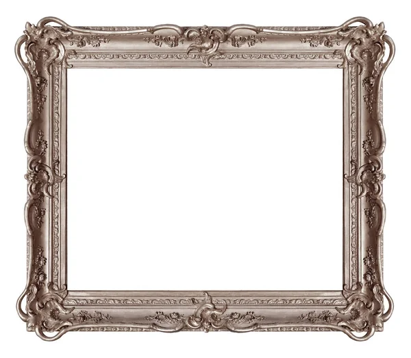Cornice Argento Quadri Specchi Foto Isolate Sfondo Bianco Elemento Design — Foto Stock