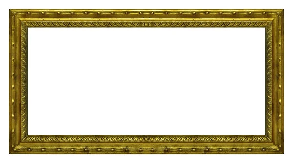 Cornice Panoramica Dorata Quadri Specchi Foto Isolate Sfondo Bianco — Foto Stock