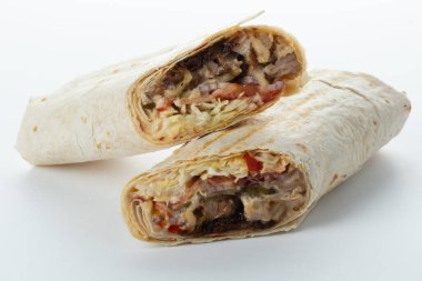 Beyaz arka planda bir bar, kafe ve restoran için atıştırmalık