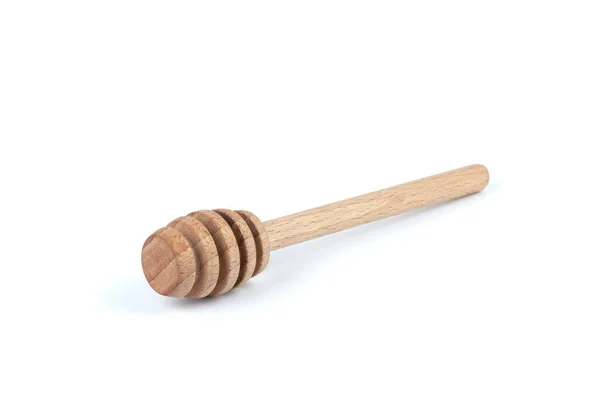 Cucchiaio di legno per miele su sfondo bianco — Foto Stock