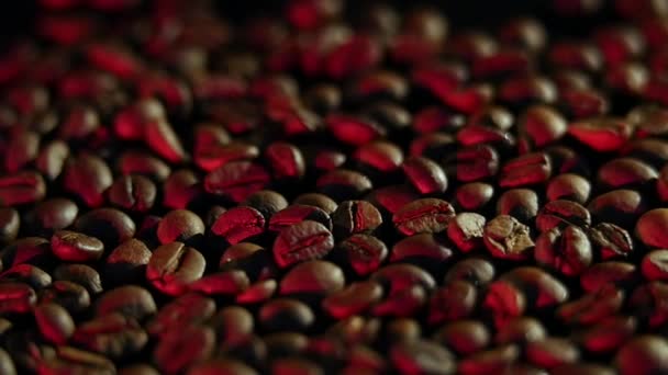 Roasting Coffee Beans. Red light — Stock Video