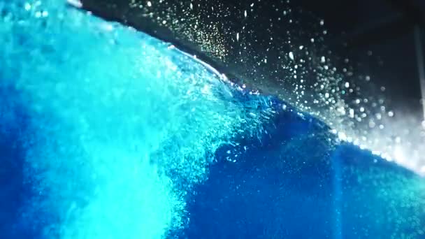 Wasserblasen blauer Hintergrund Aquarium — Stockvideo