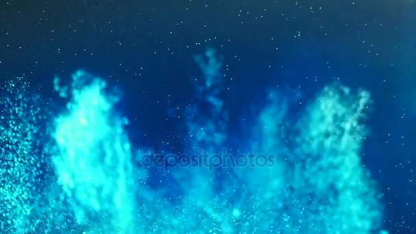 Water bubbels blauwe achtergrond aquarium — Stockvideo