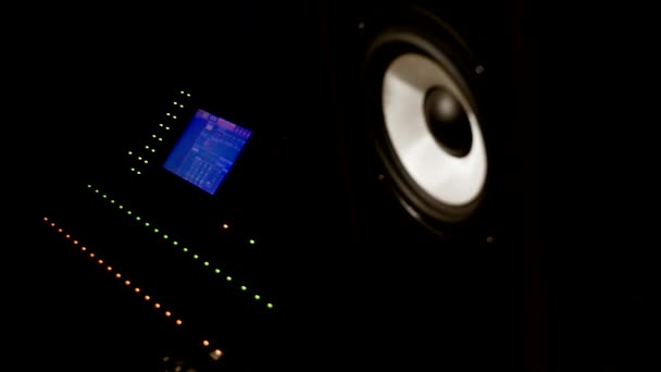 Sound Vibration Musik Lautsprecher Aufnahmestudio — Stockvideo
