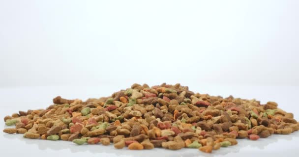 Dry food for cats and other pets. Rotates, studio shooting — Stock Video