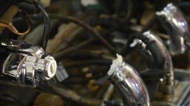 Motosiklet Garaj motoru sökülüp