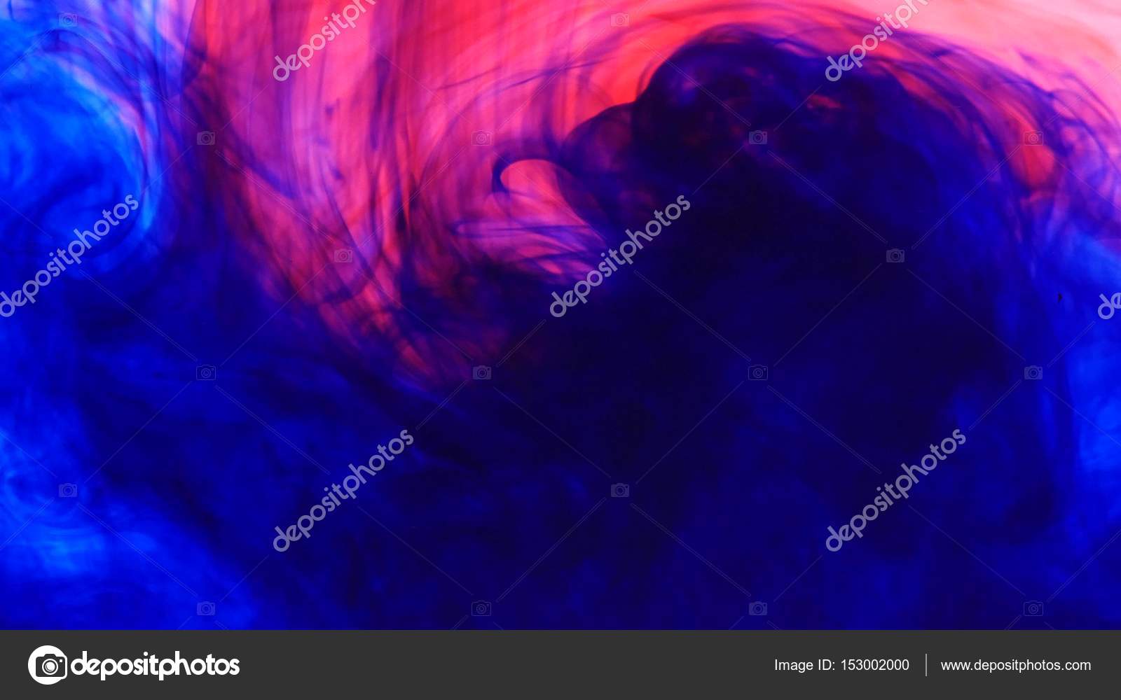 Bright colorful background Blue and red Liquid ink colors blending in ...