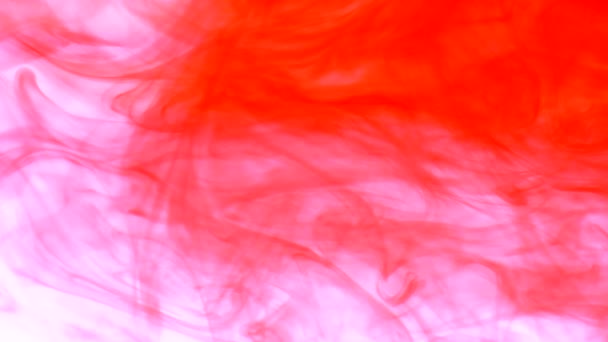 Tinta roja en agua cámara lenta abstracta — Vídeo de stock