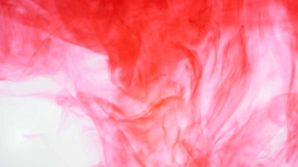 Luminoso sfondo colorato Blu e rosso Colori inchiostro liquido miscelazione in acqua — Video Stock