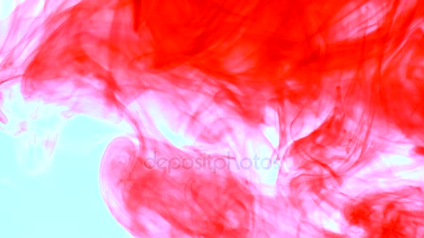 Tinta roja en el agua. Abstracto — Vídeo de stock