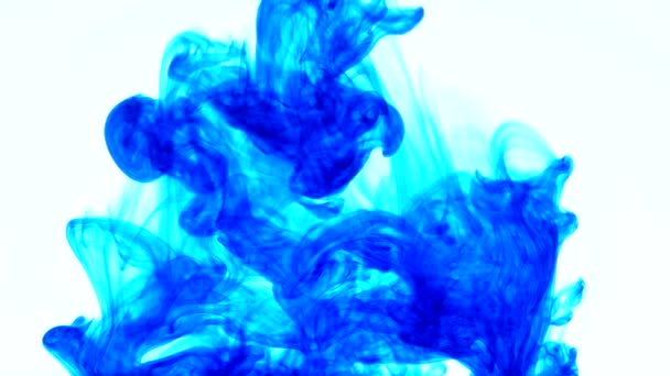 Abstract Blue Color Liquid In Water Movement — Stock Video