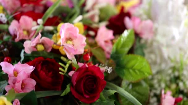 Fragmento hermoso ramo de flores — Vídeos de Stock