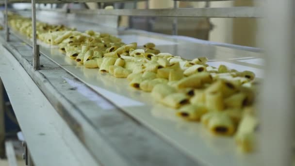 Produktion sockermajs snacks i fabrik — Stockvideo