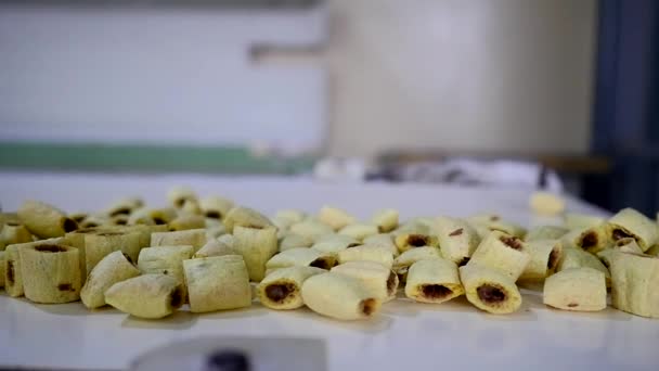 Produzione di snack e biscotti in fabbrica — Video Stock