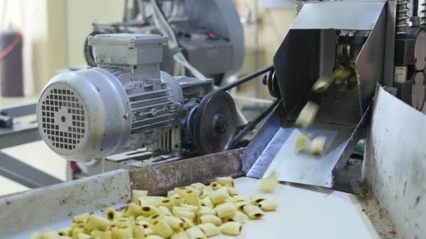 Fabrikada üretim Mısır aperatifler — Stok video