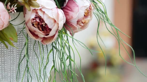 Ramo de la boda en un vase.Wedding atributos — Vídeos de Stock