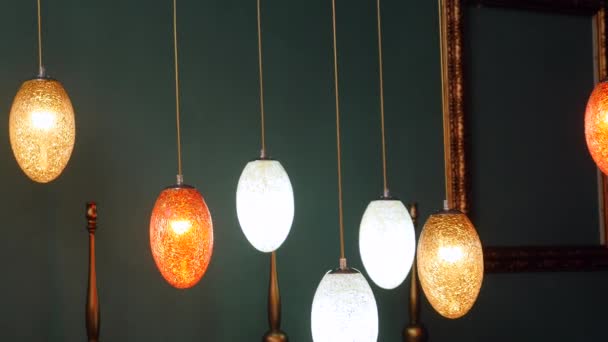 Old style Incandescent bulbs. decoration — Stock Video