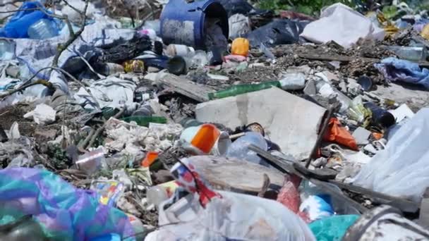 El hombre de las zapatillas pisa la basura — Vídeo de stock