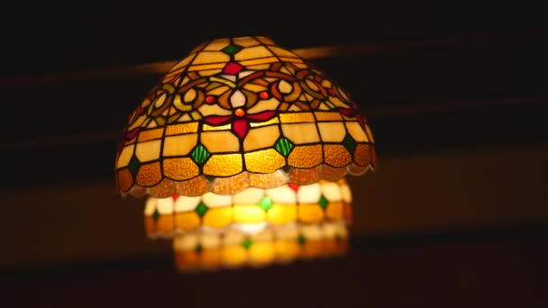 Colorful lantern with mosaic design — Stock Video