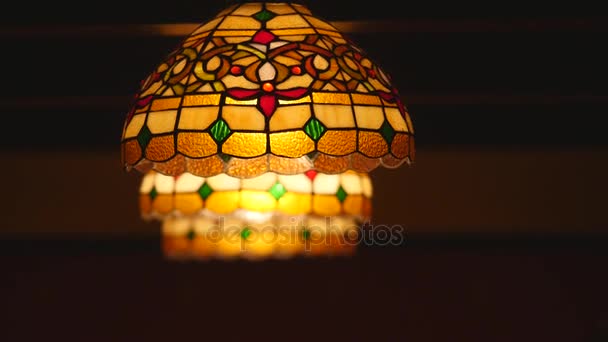 Colorful lantern with mosaic design — Stock Video
