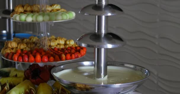 Candy Bar Casamento, buffet de doces, delicioso Candy bar em um casamento — Vídeo de Stock