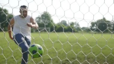 yavaş hareket net arkasına isabet futbol