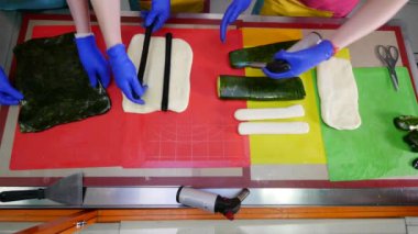 Karamel el yapımı üretim işlemi. Üstten Görünüm