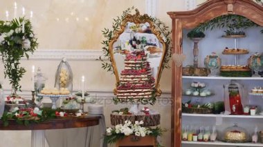 Şeker çubuğu düğün, şeker büfesi, bir düğünde lezzetli çikolata