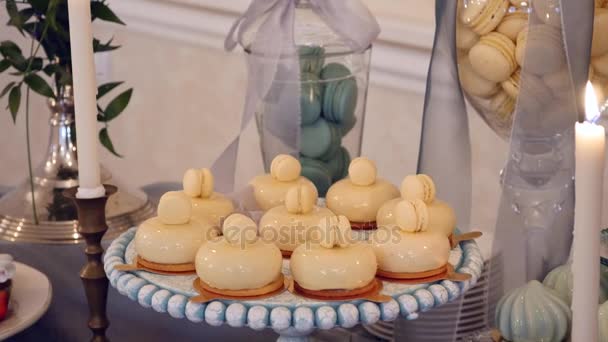 Candy Bar ślub, cukierki w formie bufetu, wyśmienite batonika na weselu — Wideo stockowe