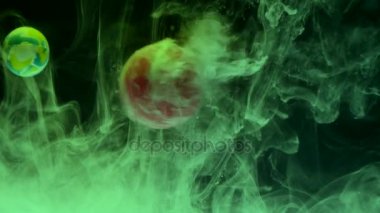 Mürekkep topları ile suya düşer. soyutlama