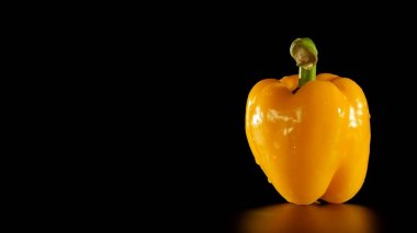 siyah zemin üzerine sarı dolmalık biber