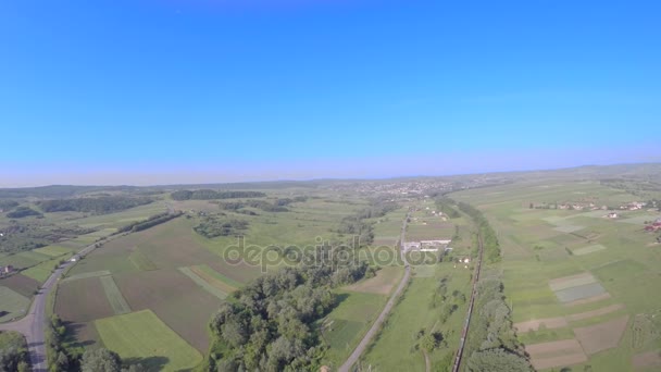 農地の風景の空中ドローン イメージ — ストック動画