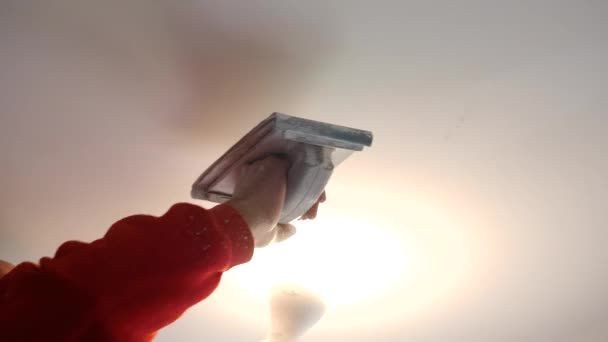 Workers Grinds Concrete Ceiling Repair Concept Stock Video