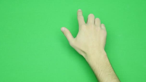 Набор жестов, показывающих использование компьютера сенсорный экран, планшет, трекпад. 4К с зеленым экраном. современные технологии — стоковое видео