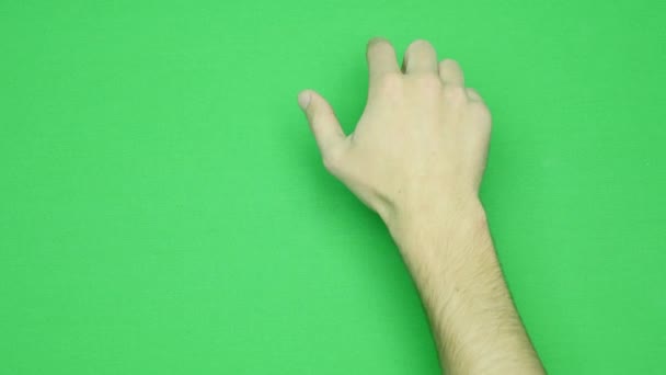 Conjunto de gestos de la mano, que muestra los usos de la pantalla táctil del ordenador, tableta, trackpad. 4K con pantalla verde. tecnología moderna — Vídeos de Stock