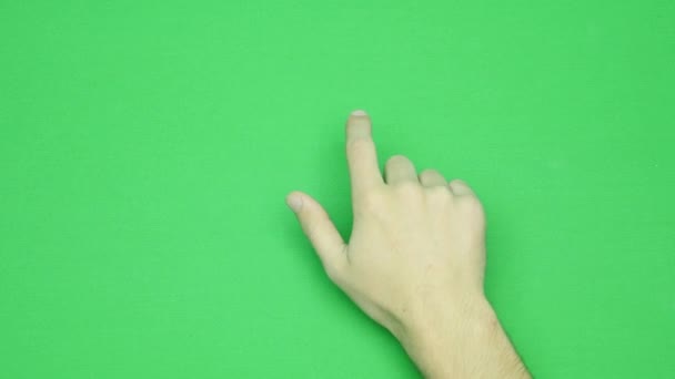 Set of hand gestures, showing the uses of computer touchscreen, tablet, trackpad. 4K with green screen. modern technology — Stock Video