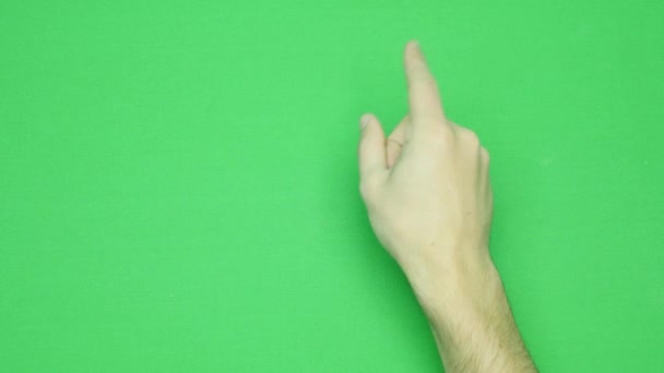 一套手势, 显示使用计算机触摸屏, 平板电脑, 触控板。4k. 带绿色屏幕。现代技术 — 图库视频影像