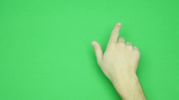 Conjunto de gestos de la mano, que muestra los usos de la pantalla táctil del ordenador, tableta, trackpad. 4K con pantalla verde. tecnología moderna — Vídeos de Stock