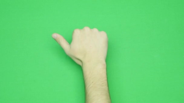 Conjunto de gestos de la mano, que muestra los usos de la pantalla táctil del ordenador, tableta, trackpad. 4K con pantalla verde. tecnología moderna — Vídeo de stock