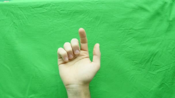 Conjunto de gestos de mão, mostrando os usos do computador touchscreen, tablet, trackpad. 4K com tela verde. tecnologia moderna — Vídeo de Stock
