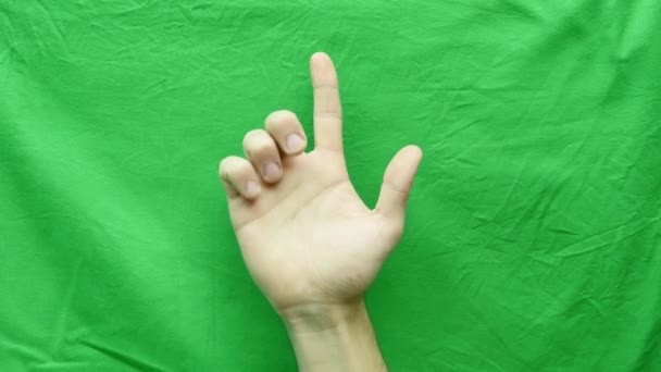 Set of hand gestures, showing the uses of computer touchscreen, tablet, trackpad. 4K with green screen. modern technology — Stock Video