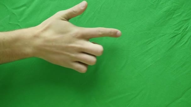 Set of hand gestures, showing the uses of computer touchscreen, tablet, trackpad. 4K with green screen. modern technology — Stock Video