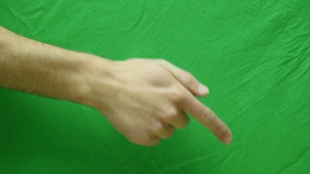 Sada gesta rukou, ukazující použití dotykové obrazovky počítače, tabletu, trackpad. 4k s zeleným plátnem. moderní technologie — Stock video
