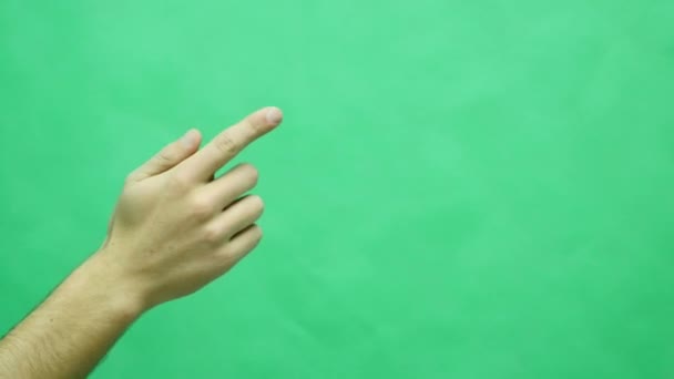 Набір ручних жестів, що показують використання комп'ютерного сенсорного екрану, планшета, трекпад. 4K з зеленим екраном. сучасні технології — стокове відео